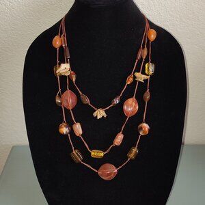 Witchy Necklace Autumn Tones of Brown Natural Colors Boho Bohemian Vintage Old